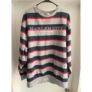 Harlem New York Sweater Men's XLarge Blue White Red Striped Divided H&M